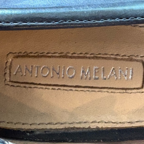 Antonio Melani woman’s leather block heel pointed toe black 3 inch heel sz 8.5 - Picture 4 of 9